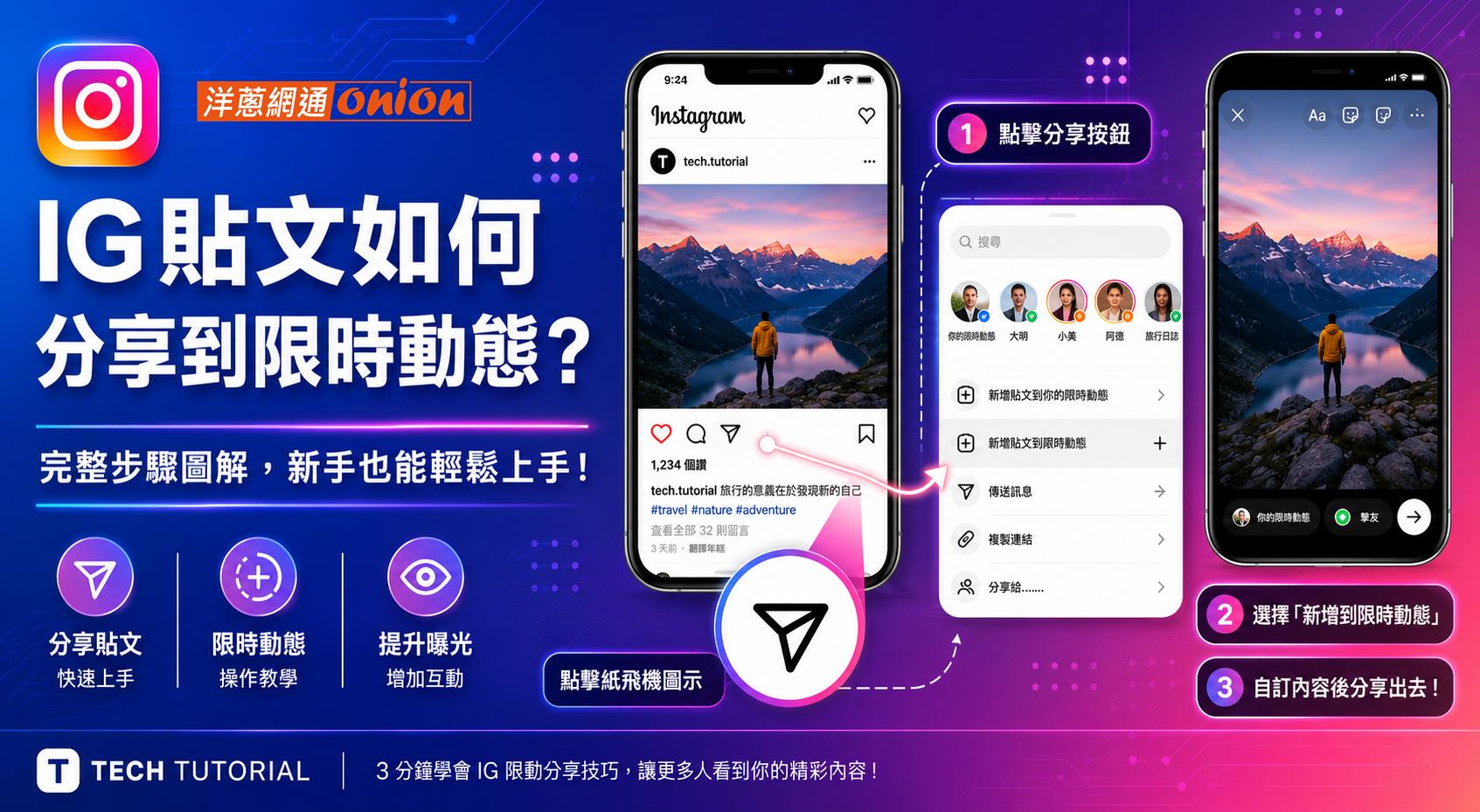 IG 轉發別人的貼文/限動功能