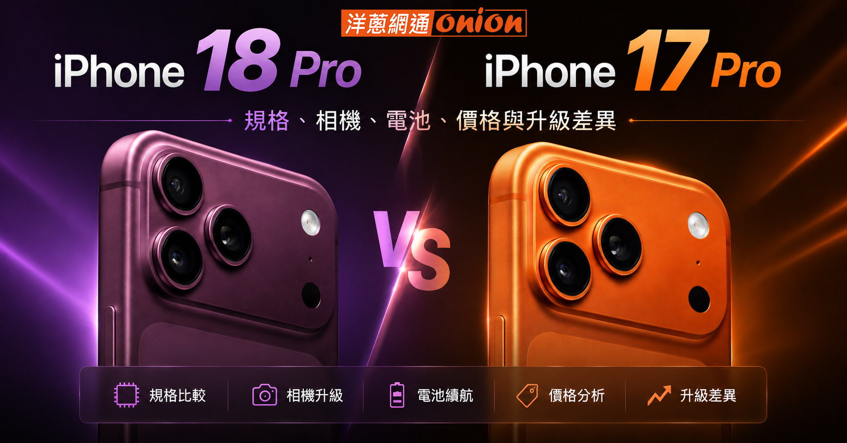 iPhone 18 Pro vs iPhone 17 Pro 比較：規格、相機、電池、價格與升級差異