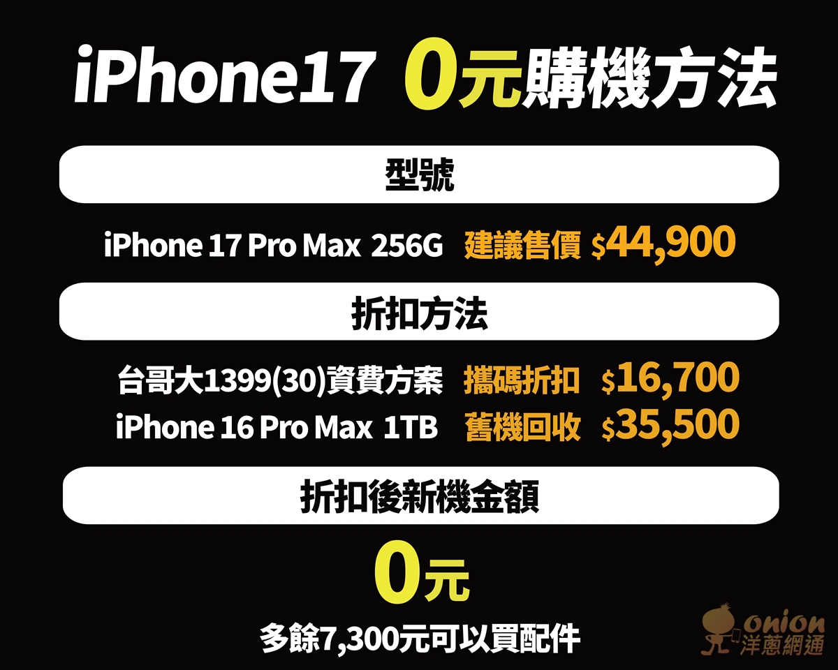 iPhone 17 0元購機的方法