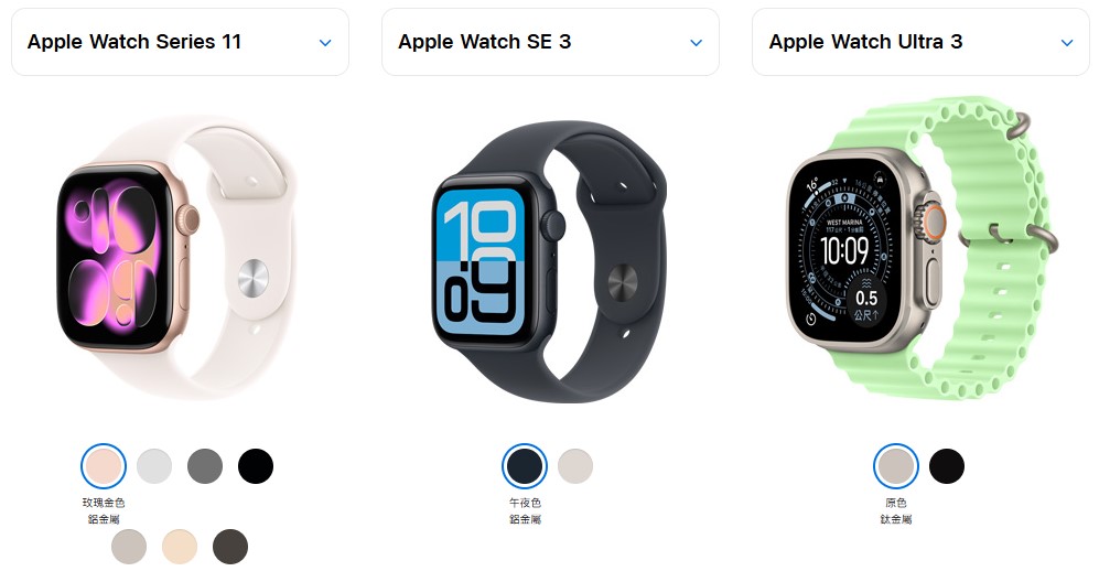 Apple Watch 顏色比較