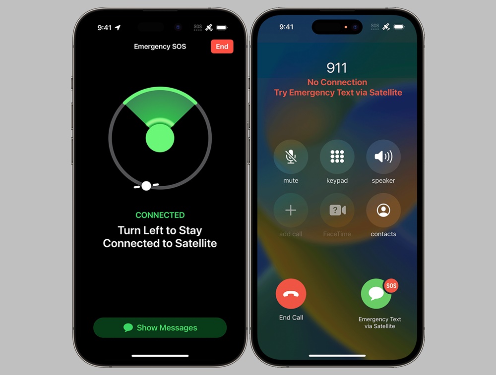 iPhone 14衛星的SOS 緊急服務