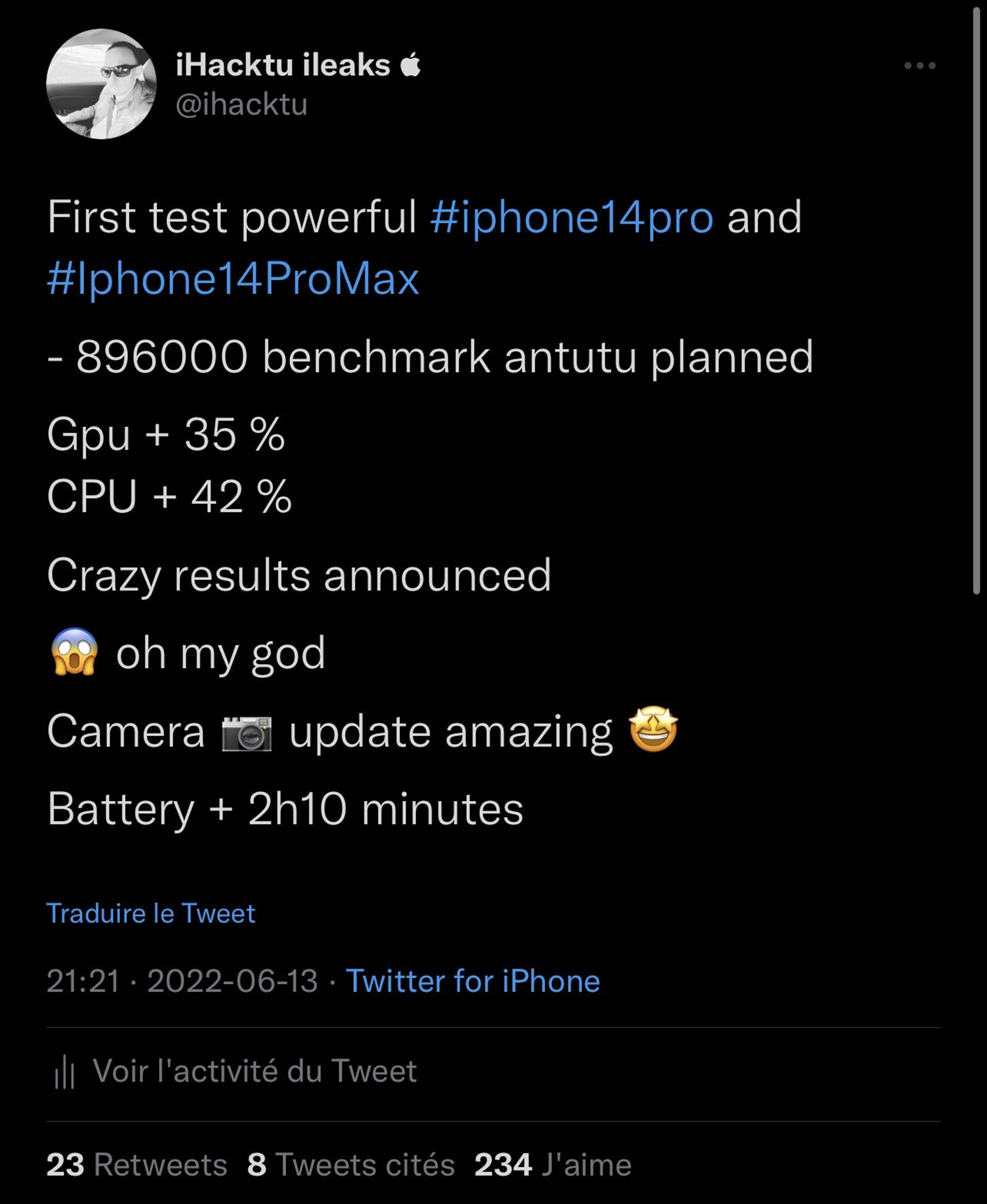 iPhone 14 Pro 跑分