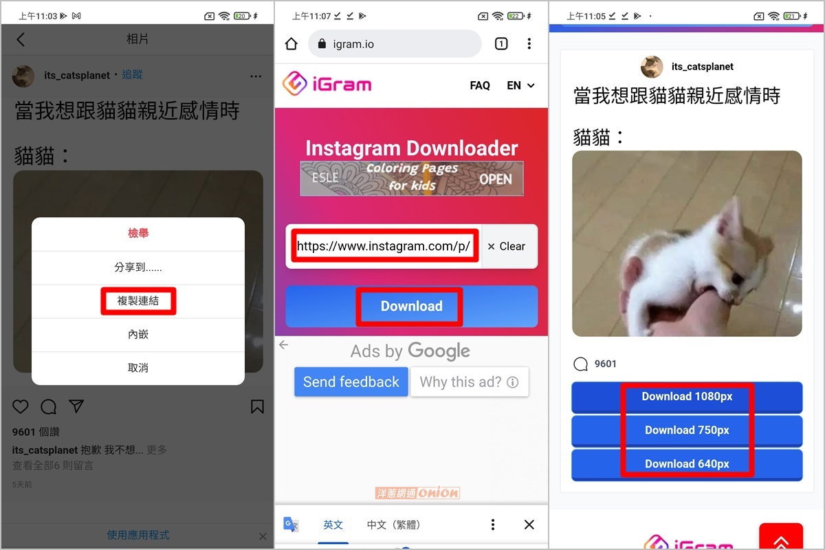 使用IGram.io 將 ig照片下載步驟四