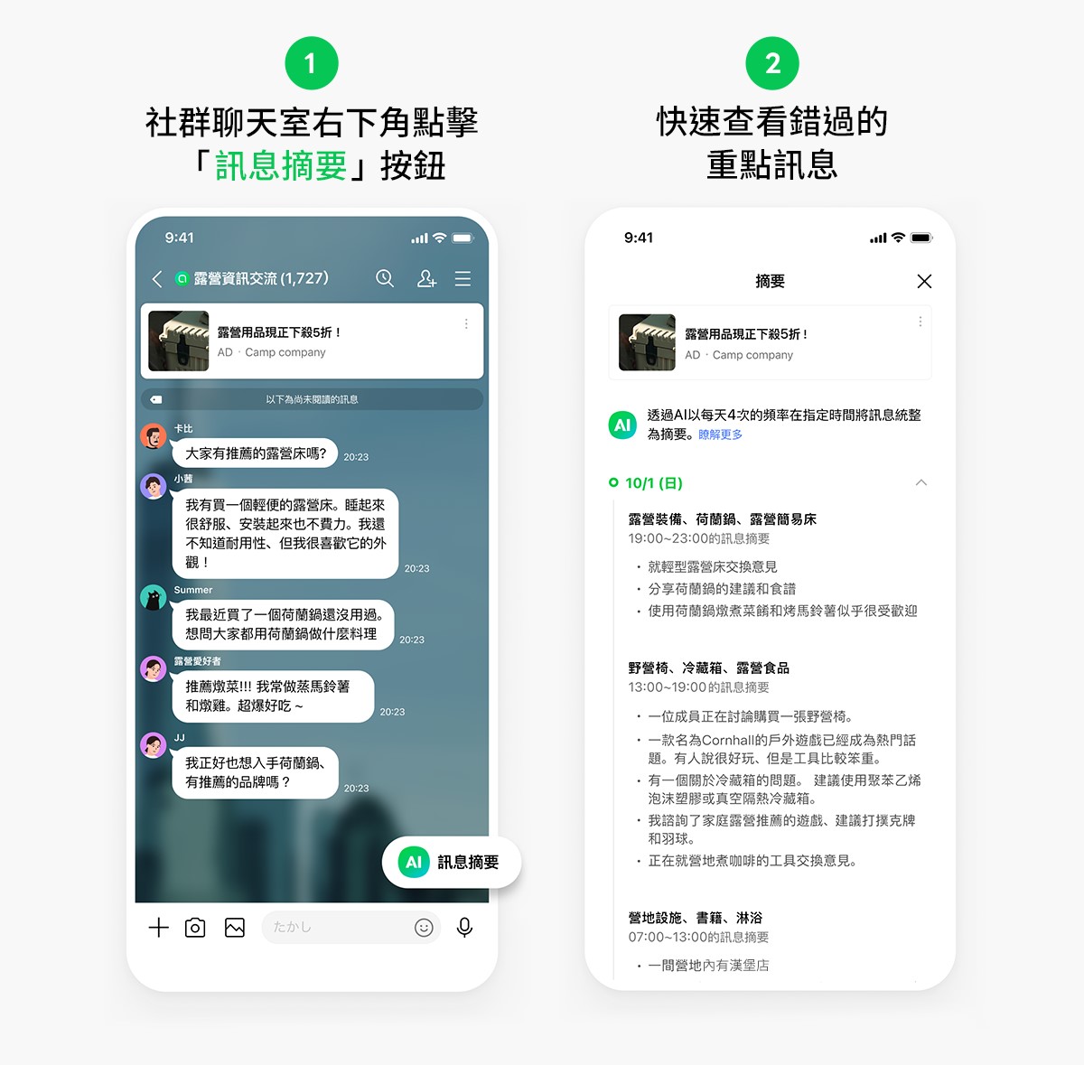 LINE社群 AI摘要訊息