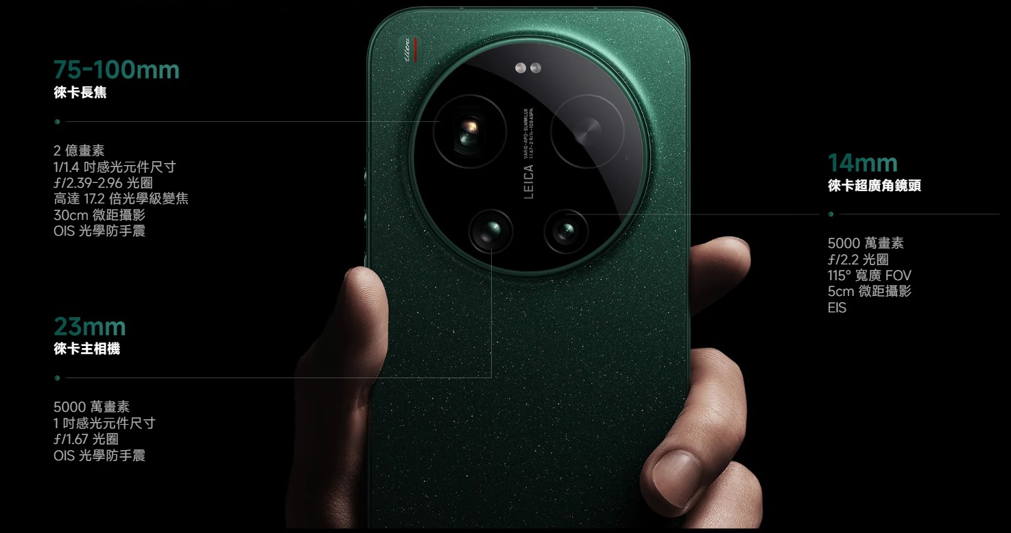 小米17ULTRA 相機規格