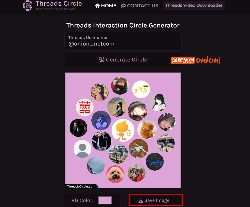 生成 threads circle