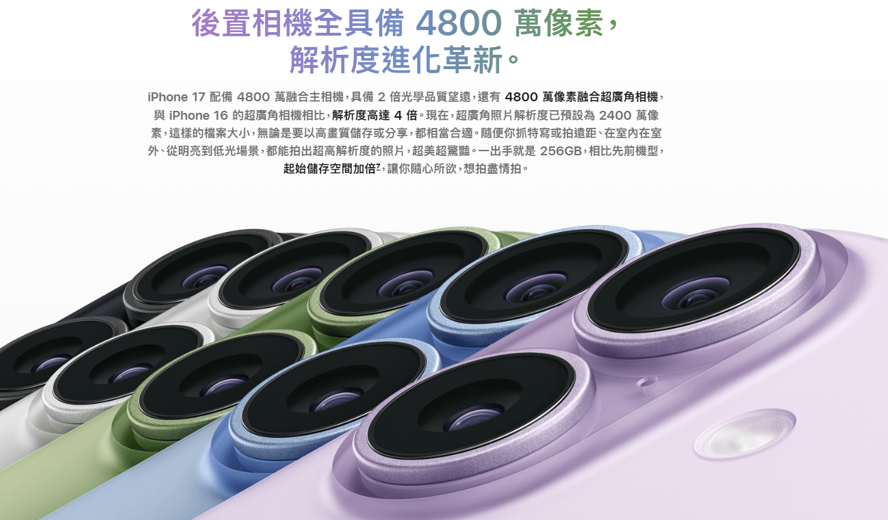 iPhone 17 鏡頭規格