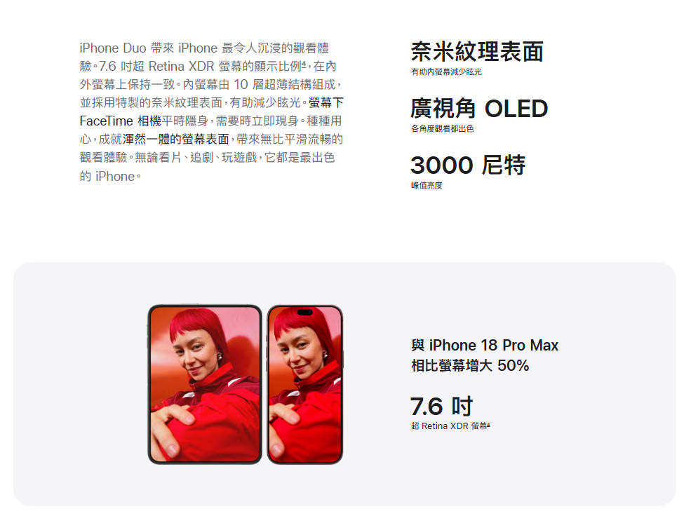 iPhone Duo 7.6 吋可摺疊螢幕