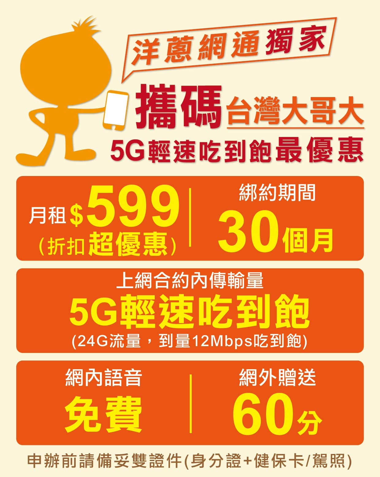 台灣大哥大399吃到飽優惠方案