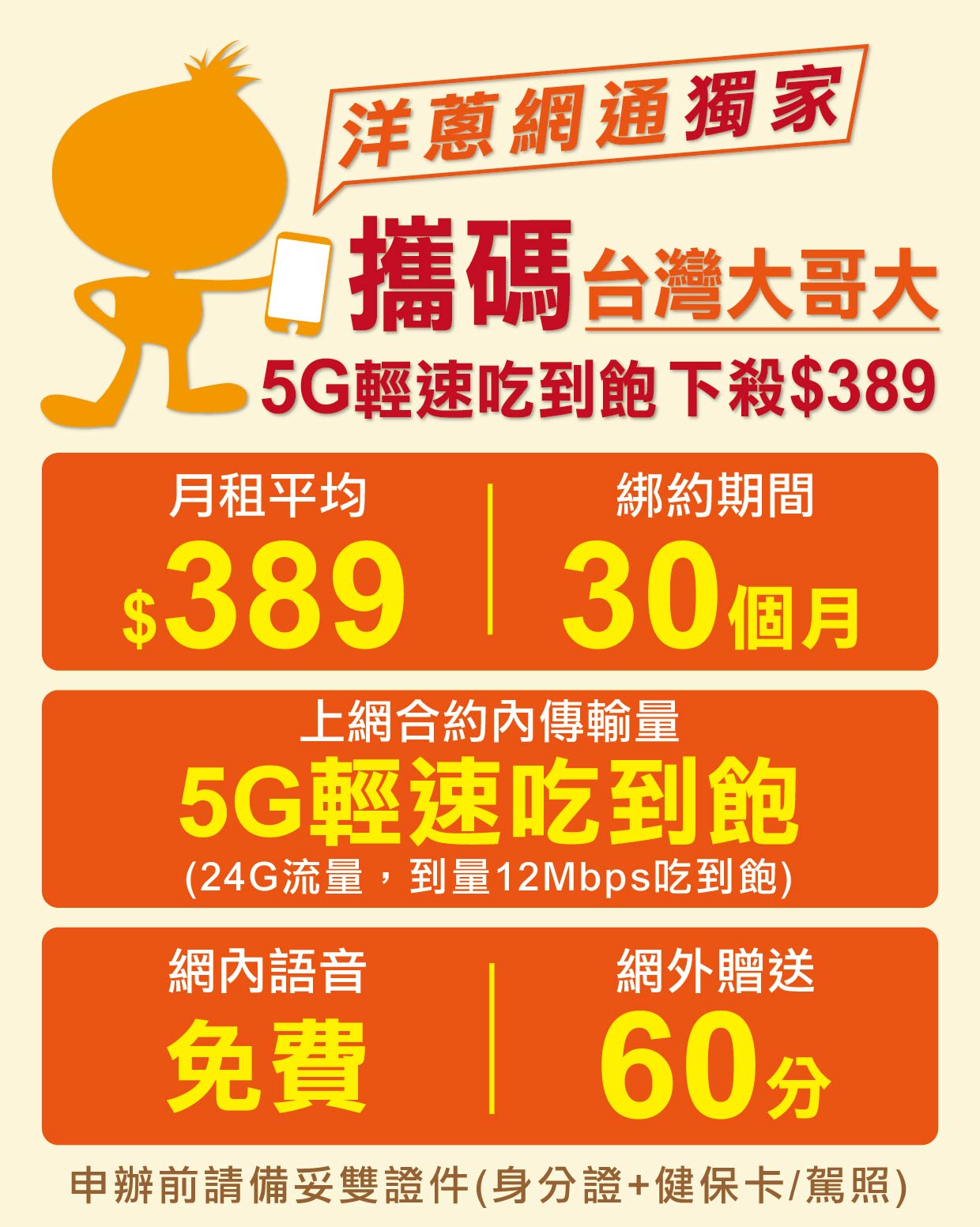 台灣大哥大399吃到飽優惠方案