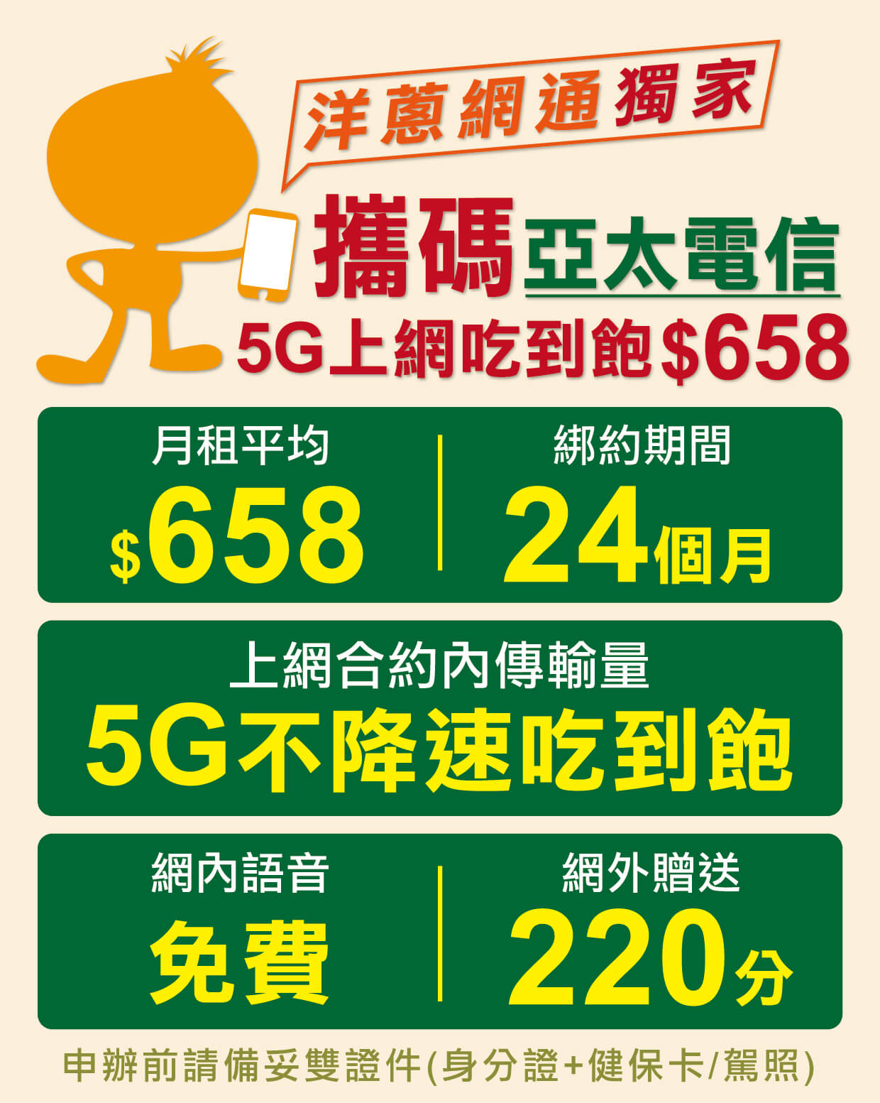 亞太電信5G吃到飽優惠方案