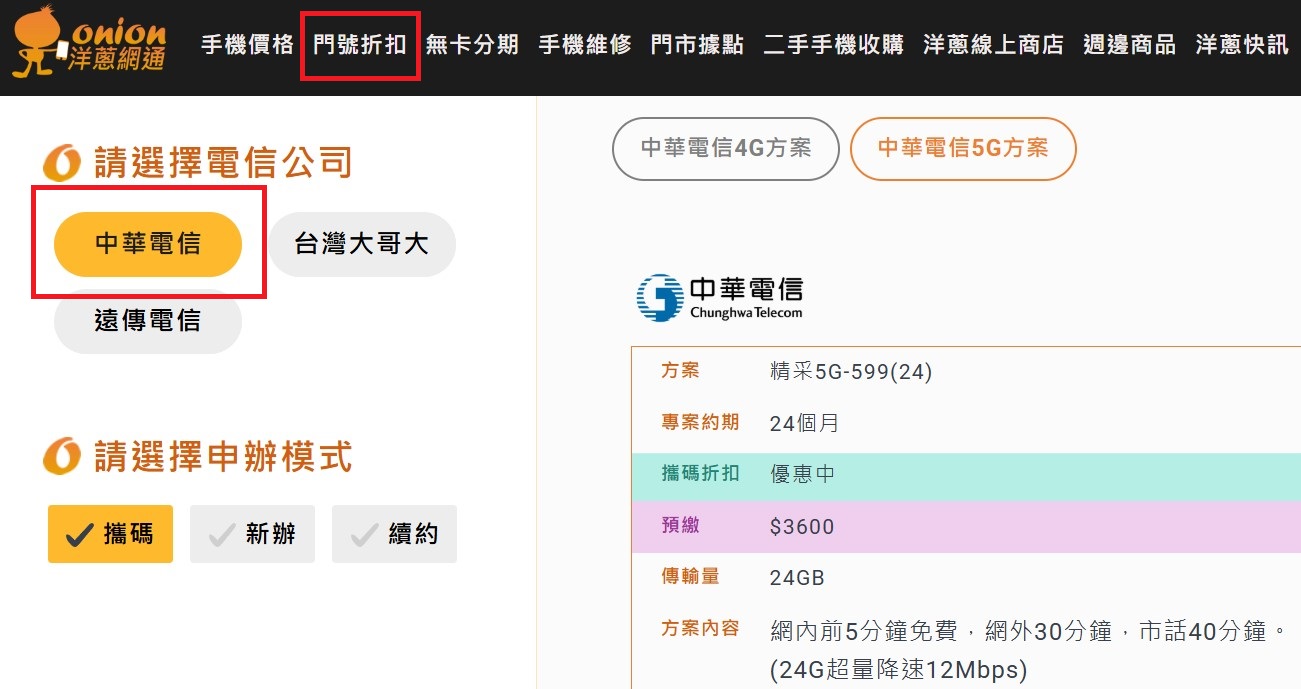 中華電信購機方案