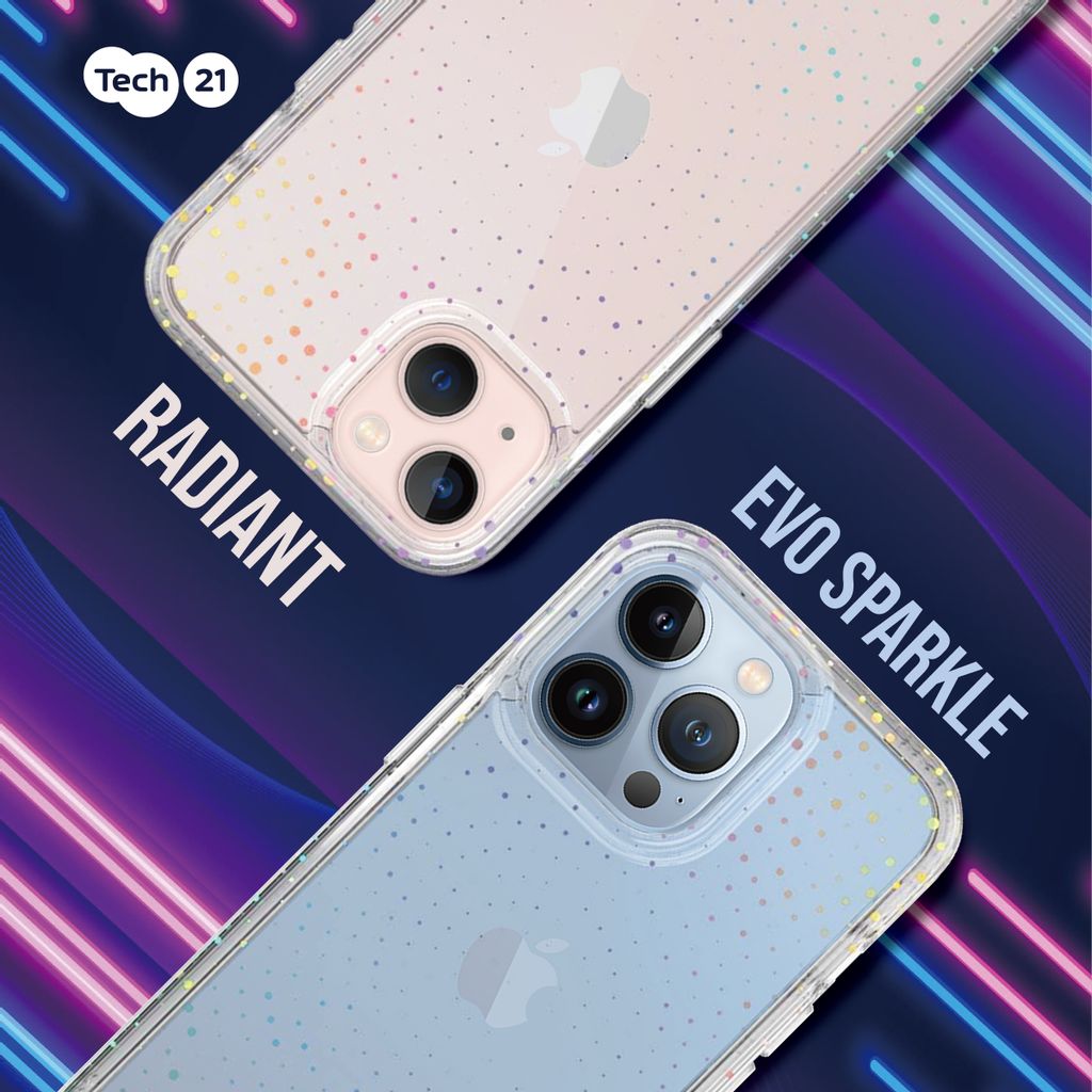 EvoSparkle 抗菌透明防摔保護殼 鐳射彩點 for iPhone 13/Pro/Pro Max